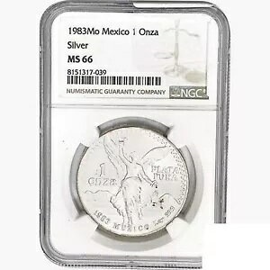 1983Mo 1oz.�V���o�[ ���L�V�J�[�m�X �I���U �R�C�� NGC MS66