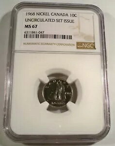 1968 10c NGC MS67 �J�i�_ �_�C�� �u���[�m�[�Y �~���g �����ʃZ�b�g MS 67