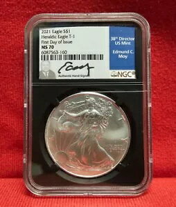 2021 Heraldic Eagle Type 1 T1 ���s���� NGC MS 70 �T�C������ EDMUND MOY