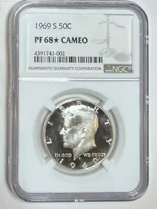 1969 S PlfB 40% Vo[ n[t_[ 50C NGC PF 68 X^[ JI X|bgt[