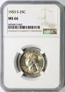 1953-S Vg Vo[ NH[^[ 25c NGC MS66