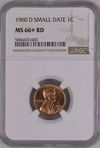 1960-D 1C RD �X���[�� �f�C�g �����J�[���L�O�� 1 �Z���g NGC MS66+RD 5866472-003