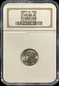 1951 D 10C ���[�Y�x���g �_�C�� NGC MS 66-W(��)�A�u�Â� NGC �z���_�[�v-(11c)