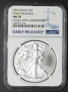 2016 ���������[�X �A�����J�� �V���o�[ �C�[�O�� - NGC MS 70 - COINGIANTS -