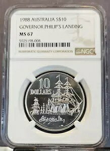 1988 I[XgA Vo[ 10 h Koi[ tBbvX fBO NGC MS 67 WF BU