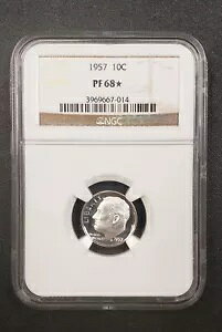 1957 PF 68 STAR v[t Vo[ [Yxg _C NGC - 10c - 90% Vo[