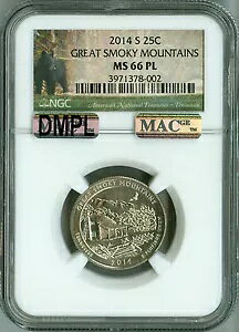 2014 S NGC MS66 PL グレート スモーキー マウンテンズ ATB パークス ロゴ クォーター 証拠のような美しさ