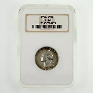 1956 25C �V���o�[ ���V���g�� �N�H�[�^�[ NGC �ɂ�� PF 68 �Ƃ��ăO���[�f�B���O����܂����B�S�[�W���X�Ȓ��F�I