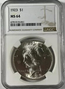 1923 Peace $1 NGC MS64 (#19293) R悤ȔBX|bgBVNȃz_[B