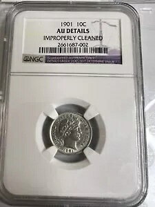 1901 Barber Dime �O���[�f�B���O -- NGC AU �ڍ�