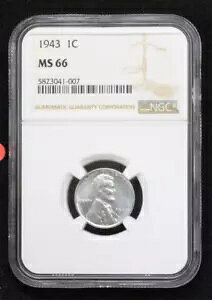 1943 MS66 1C NGC FX`[ J[ EB[g yj[ 1 Zg RC