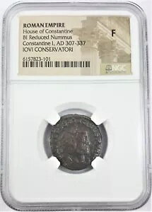 JOVI CONSERVATORI NGC F �R���X�^���e�B�k�X 1 ���̃��[�}���� AD 307-337 Bi Nummus