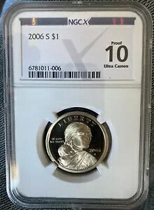 2006 S - 10 PROOF Sacagawea $ ULTRA CAMEO �����ʁA�S�[�W���X�ȃR�C�� ����
