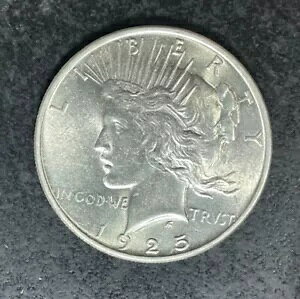1925 PEACE SILVER DOLLAR~AU+~ VAM 1T TOP 50 ~GENE L. HENRY~ ~NICE COIN~
