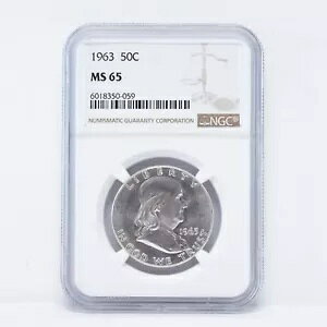 1963 �t�����N���� �V���o�[ �n�[�t�_���[ NGC MS65 (slx5115)