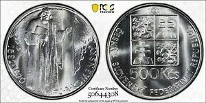 �`�F�R�X���o�L�A 1992 500 �R���� �R�����X�L�[ PCGS MS69 �g�b�v �|�b�v