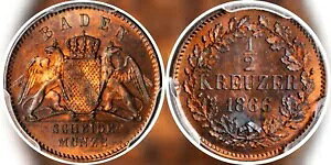 1866 �h�C�c�B�o�[�f�� 1/2 �N���C�c�@�[ PCGS PR64RB �v���[�t�ł͔��ɒ�����