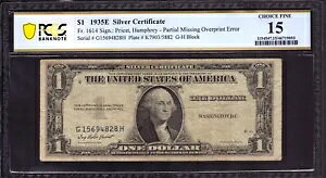 1935 E $1 �V���o�[�ؖ����m�[�g������܂��� ��Q�������z����G���[�ł���? PCGS F15