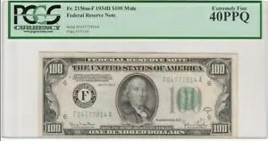 Fr.2156m-F 1934D $100 Ag^ ***~[*** FRN PCGS 40PPQ ɑf炵I
