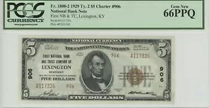 1929 ^Cv 2 $5 First NB & TC P^bL[BLVg ch#906 Fr. 1800-2 PCGS 66PPQ