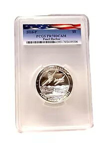 2016 (P) $5 �p�[���n�[�o�[ �p�[�X 5 �I���X �V���o�[ HR �v���[�t �R�C�� PCGS - PR70DCAM �t���O