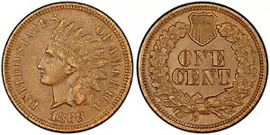 1868 �C���f�B�A�� �Z���g PCGS�A�_�u�� ���o�e�B XF45 Snow-5