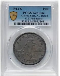 1912-S �t�B���s�� �y�\ PCGS AU �ڍ� (�ύX���ꂽ�\��) �L�[���t