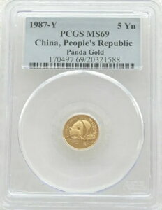 1987-Y 5�� �� ���� 1/20 �I���X �S�[���h �p���_ ? PCGS MS69 ? ���A �c�z�~���g�}�[�N (Y)