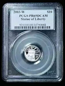 2003-W $10 v[t AJ C[O 10 IX .999 v`i - PCGS PR69DCAM