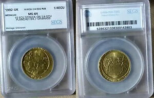 G[:Europa Pattern 1992 UK 10 Ecu Struck On 1/4 Ecu Planch/99,7 Gr. MS64 CT196