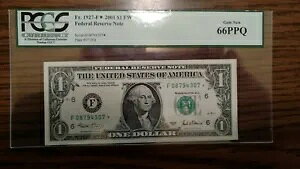 FR-1927-F* 2001 $1.00 FW �A�M������s�� PCGS 66 PPQ �W�F�� �j���[ �X�^�[ �m�[�g....