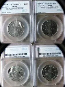 G[:[bp p^[ 1992 UK 2 Ecu ƍyA Dbl.StruckAUni Face Rev MS65 CT191
