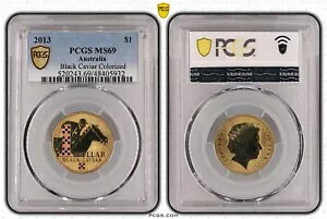 2013 �I�[�X�g�����A �u���b�N �L���r�A $1 �J���[ �R�C�� PCGS MS69 �g�b�v �|�b�v