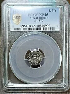 1430 - 1 イングランド 英国 ヘンリー 6 世 シルバー ハーフペニー 1/2 ペニー PCGS XF 45 S 1870