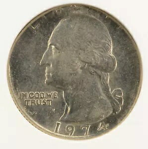 1974 25c ���V���g�� �N�H�[�^�[�Ńj�b�P�� �v�����V�F ANACS MS61 ���Փ�