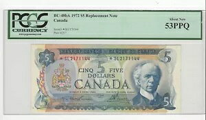 1972 N@/Bou $5 m[g BC-48bA ;PCGS AU-53 SN# *SL 2171144
