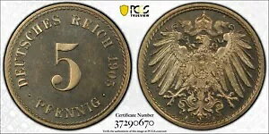 1905-A �h�C�c�鍑 5 �t�F�j�q PCGS �S�[���h �V�[���h PR66CAM J.12 �l���� 2 �l!