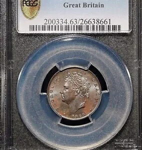 1828年 イギリス 1/4 D PCGS MS63BN