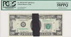 ��ɃC���N����G���[���� $20 PCGS 58 PPQ �����W���N�\�� Fr 2072-B FRN
