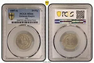 20 Pfennig J.6 1887 A f炵 PCGS F PCGS MS66 86356
