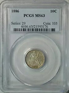 1886 ���ȃ_�C���APCGS MS63....�^�C�v �R�C�����