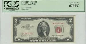 1953C* $2 �@��ʉ݃X�^�[�m�[�g PCGS 67 �ɏ�̕�� �V�i PPQ