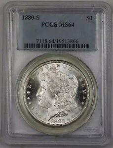 1880-S US �����K�� �V���o�[ �_���[ �R�C�� $1 PCGS MS-64 (�Ǖi) BR2 P