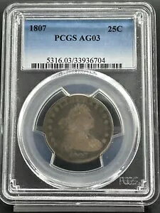 1807 �h���[�v �o�X�g �N�H�[�^�[ 25C PCGS AG03