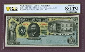 18XX Banco de Curic?�A�N���R�A�`�� 20 �y�\���� PCGS 65PPQ PS220r (60987)