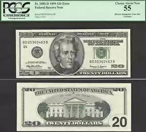 $20 1999 FRN �����G���[ �n��w��q�t�H���g�̍��� PCGS Ch Ab New 55
