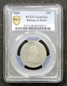 1806 �h���[�v �o�X�g �N�H�[�^�[ - PCGS �u�{���̃_���[�W G �f�B�e�[���v - �f�G�ł�!!