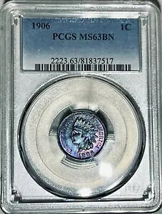1906 1C �C���f�B�A�� �Z���g PCGS �F�� MS-63BN ���������^���b�N/�v����/���C���{�[