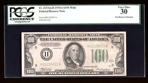 DBR 1934-A $100 FRN �Z���g���C�X ���o�_��2153-Hm PCGS 30 �V���A�� H01238651A
