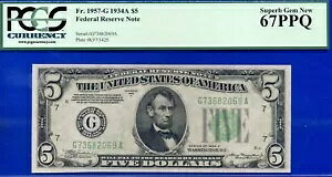 1934A $5 AMs PCGS 67PPQ Fr 1957-G